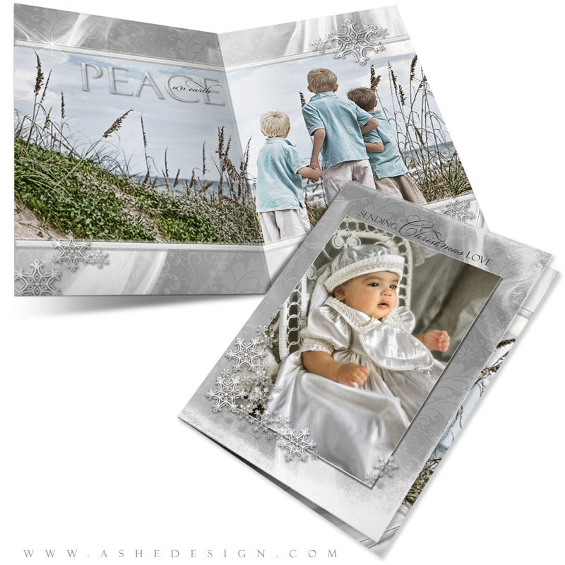 5x7 Folded Card Design - White Christmas