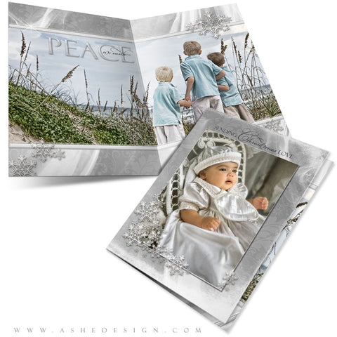 5x7 Folded Card Design - White Christmas
