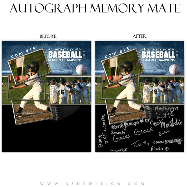 Autograph Memory Mates Design (8x10) - Baseball