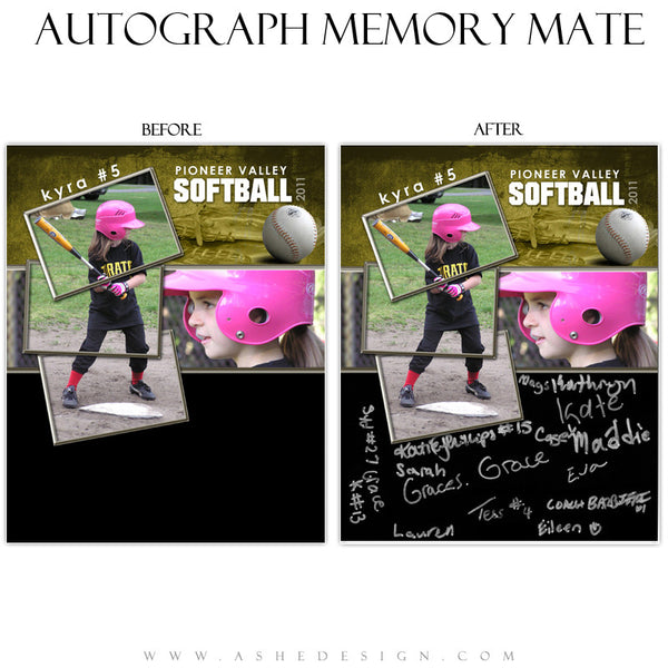 Autograph Memory Mates Design (8x10) - Softball