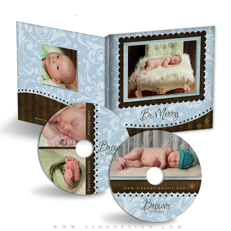 CD/DVD Label & Case Design Set - Be Merry