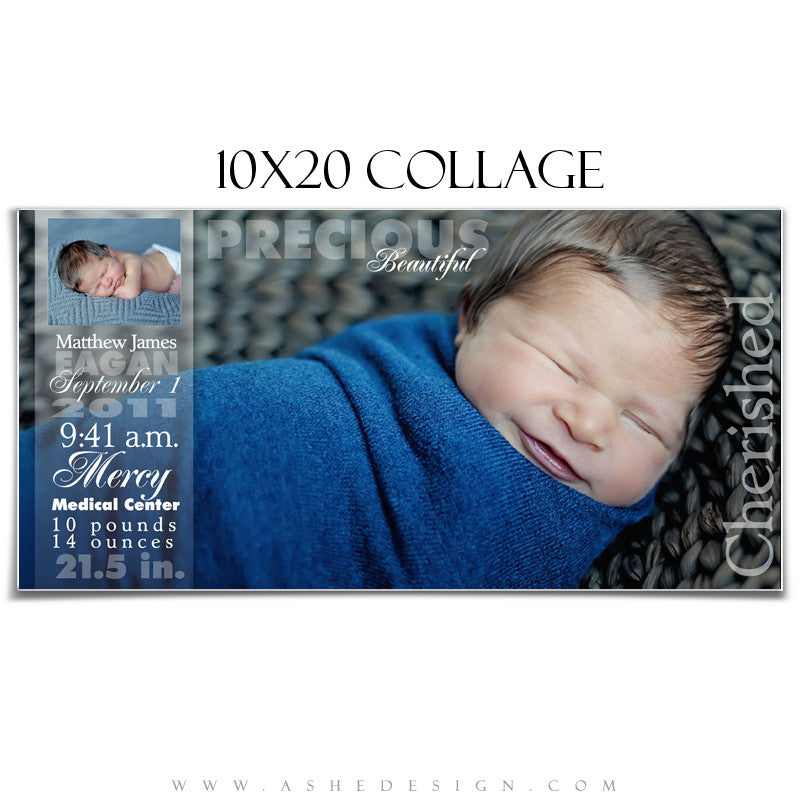 Ashe Design | 10x20 Newborn Photography Template | Sculpting Words