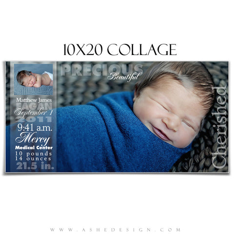 Ashe Design | 10x20 Newborn Photography Template | Sculpting Words