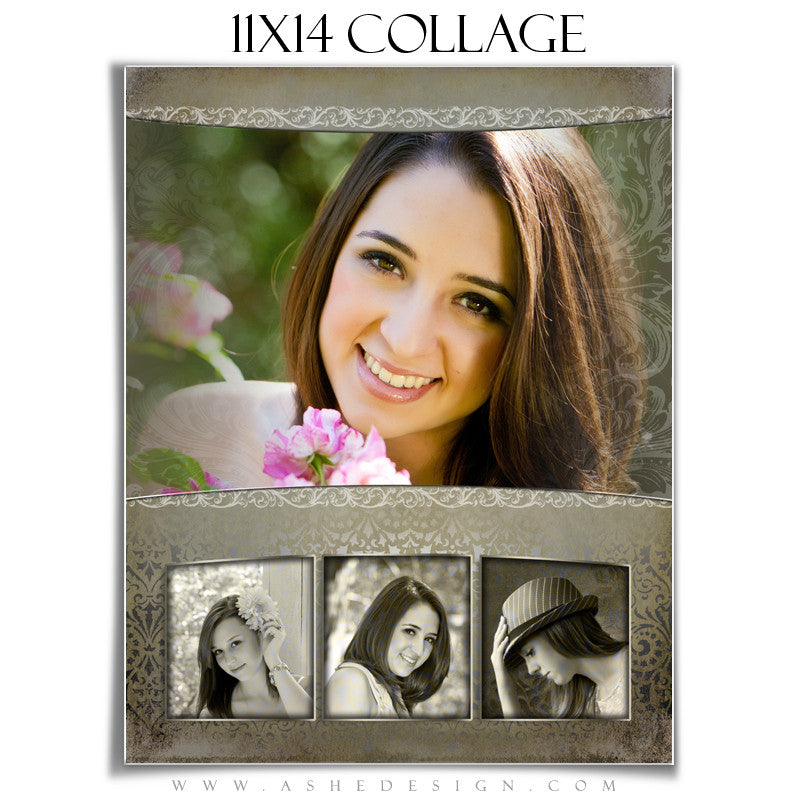 Collage Design (11x14) - Antique Damask