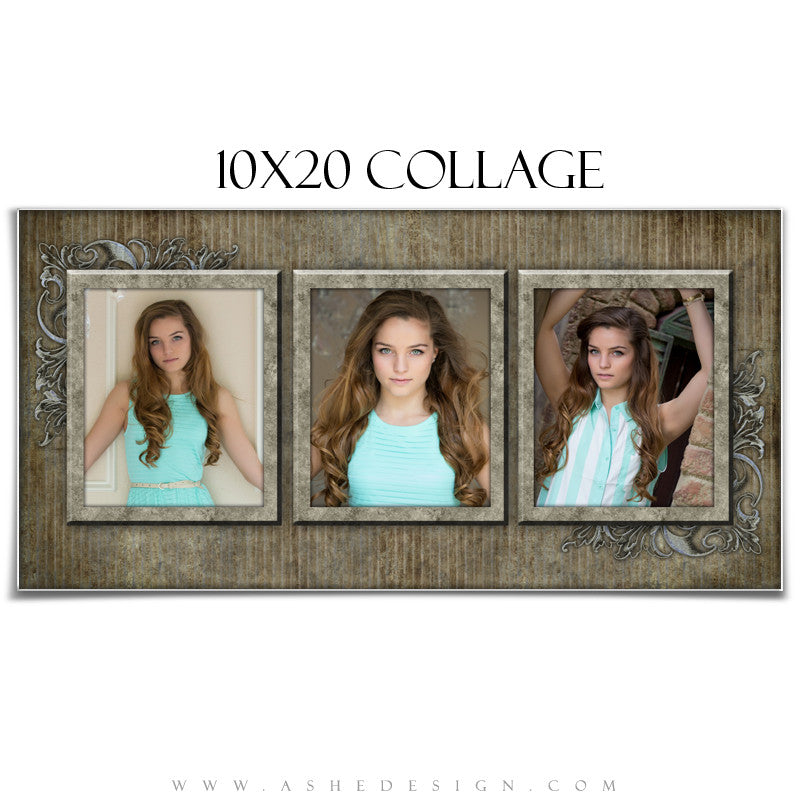 Collage Design (10x20) - Whitewashed