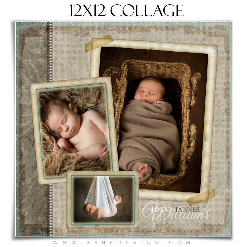 Collage Design (12x12) - A Stitch In Time (Boy)