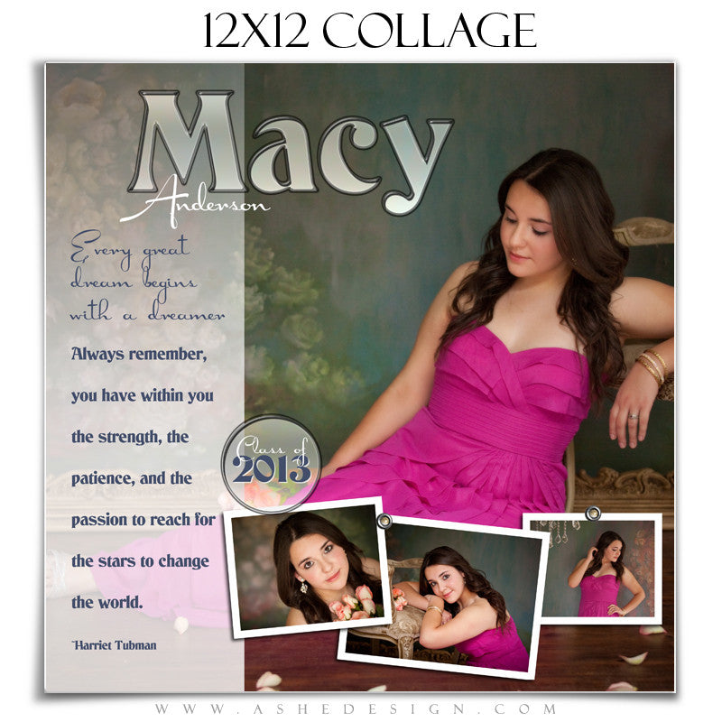 Senior Girl Collage (12x12) - Hot Shots