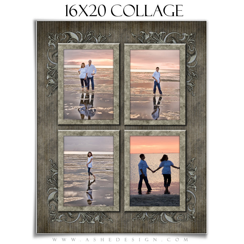 Collage Design (16x20) - Whitewashed