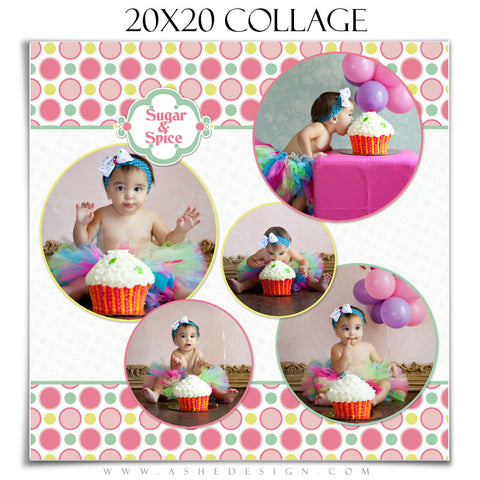 Collage Design (20x20) - Bubble Gum