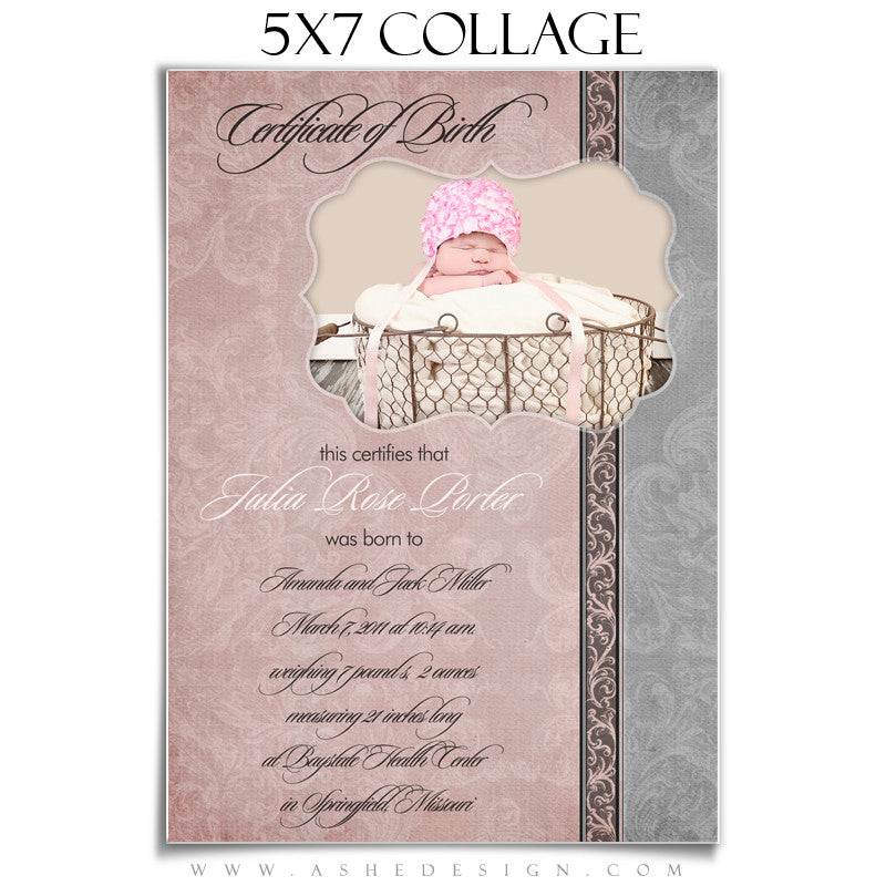 Baby Girl Collage (5x7) - Julia Rose