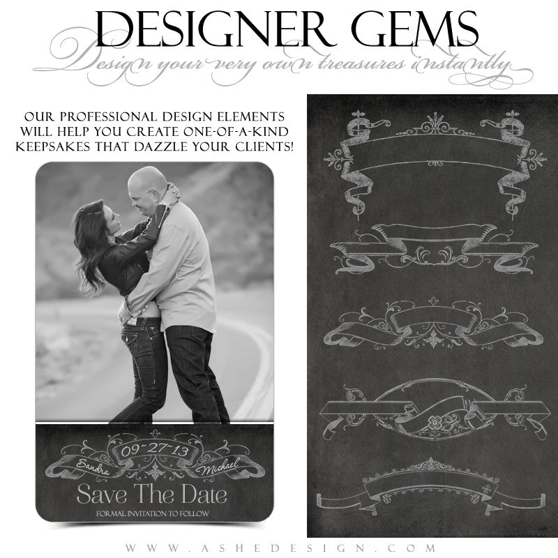 Designer Gems - Chalkboard Scrolls