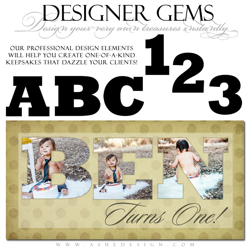Designer Gems - Extra Bold Alphabet Photo Masks