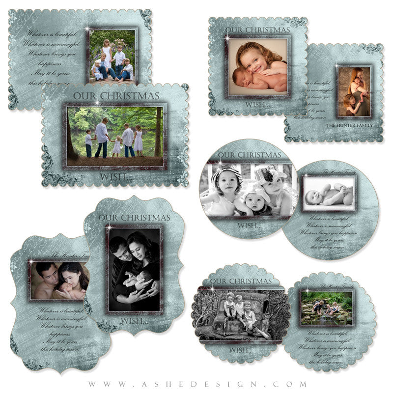 Die Cut Holiday Card Set - Blue Christmas