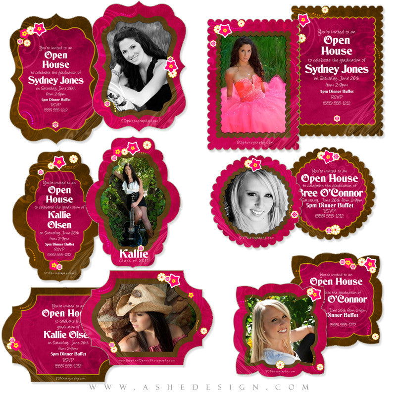 Die Cut Card Design Set - Chocolate Raspberry Swirl