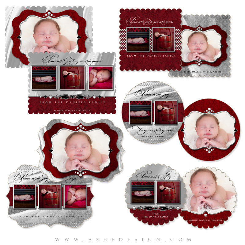 Die Cut Christmas Card  Set - Christmas Bling