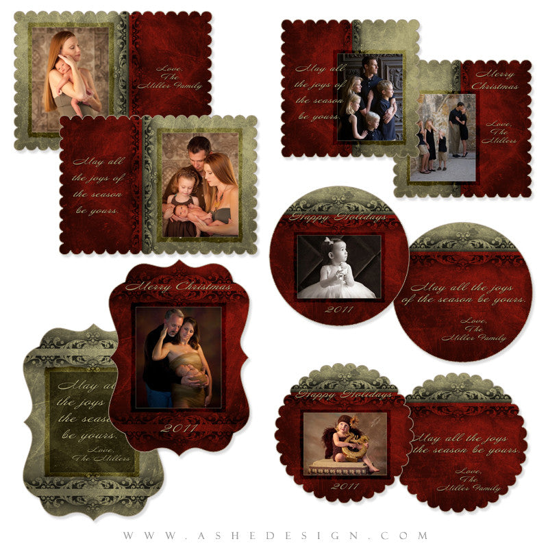 Christmas Die Cut Card Set - Holiday Luxury