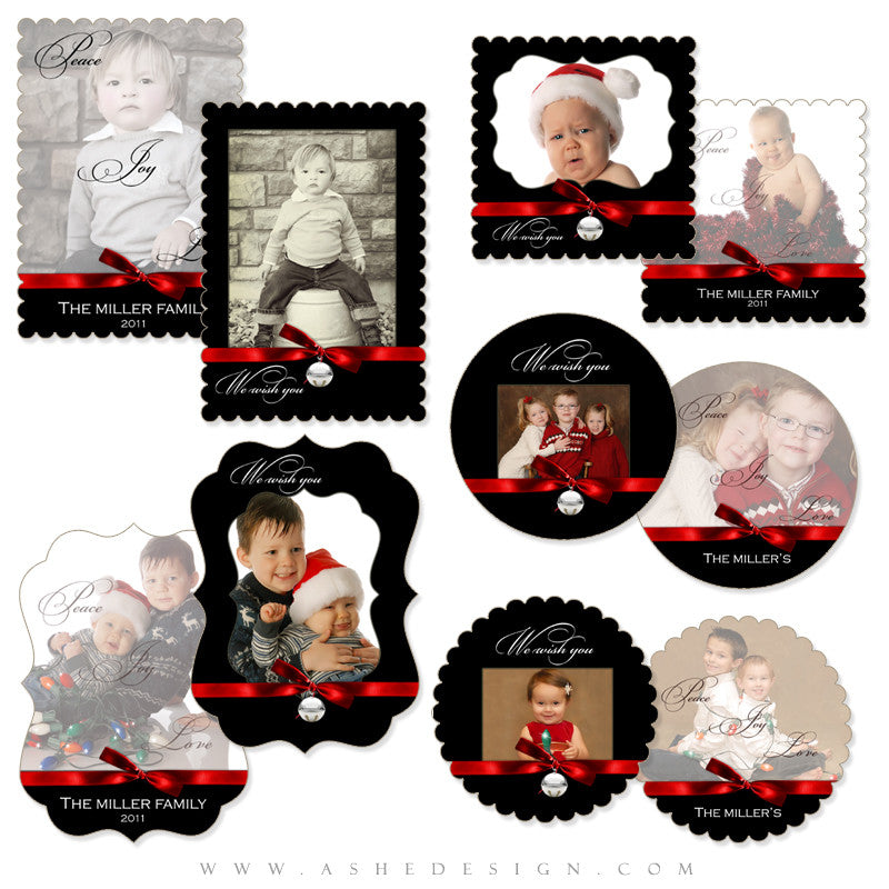 Die Cut Card Design Set - Jingle Bell Black