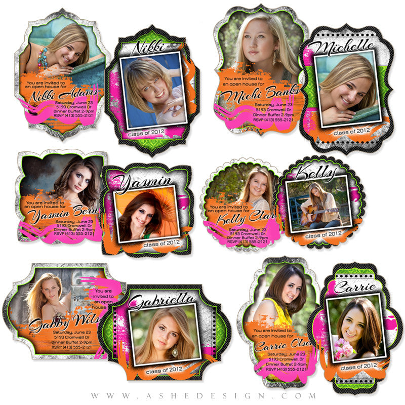 Die Cut Card Design Set - Neon