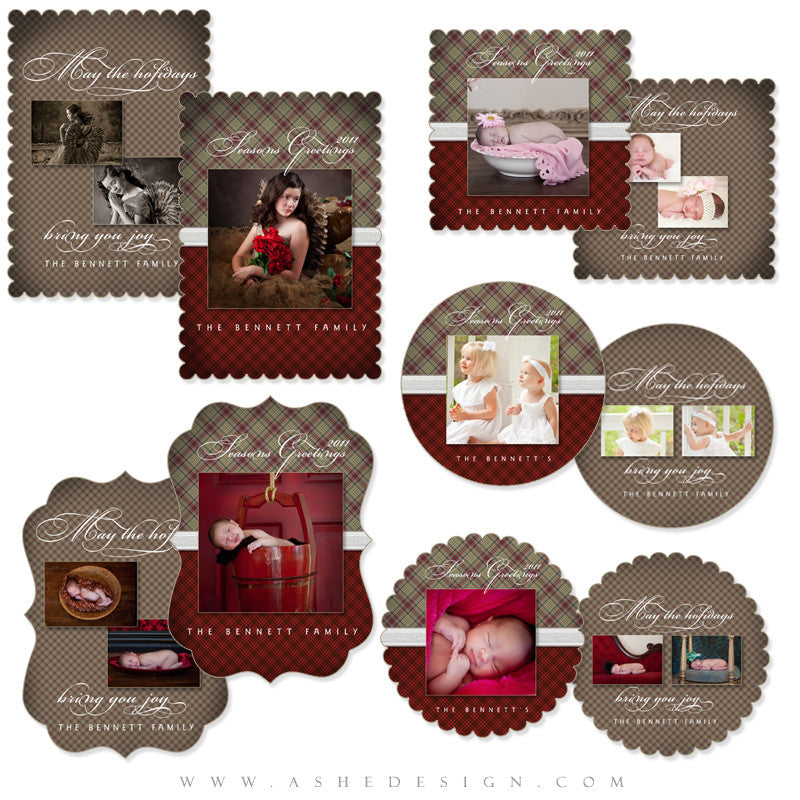 Die Cut Christmas Card Set - Perfectly Plaid