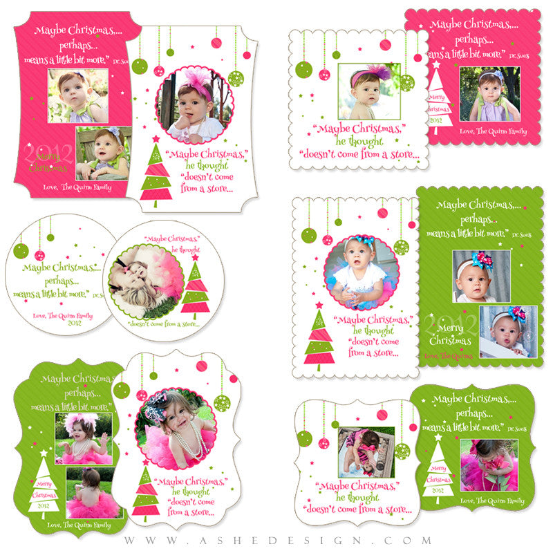 Die Cut Card Design Set - Whimsical Christmas