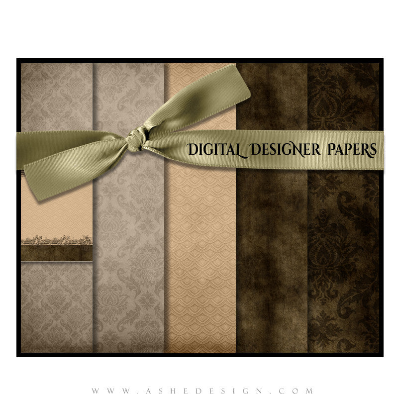 Digital Designer Paper Set - Chocolate Silk