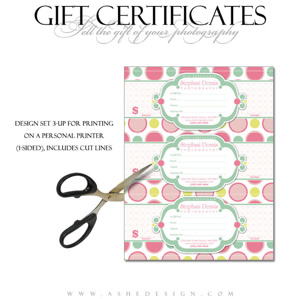Gift Certificate Designs - Bubble Gum