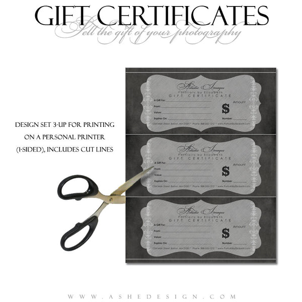 Gift Certificate Designs - Chalkboard