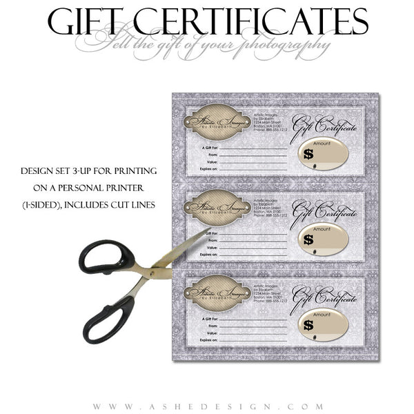 Gift Certificate Designs - Elegance