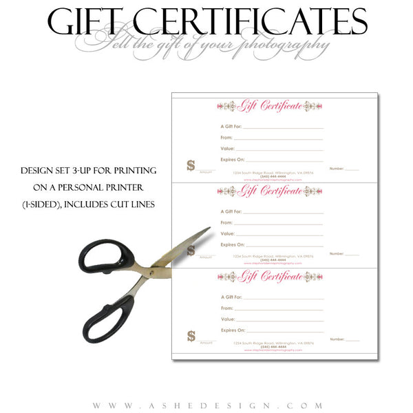 Gift Certificate Designs - Raspberry Cream