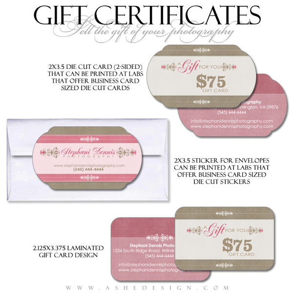 Gift Certificate Designs - Raspberry Cream