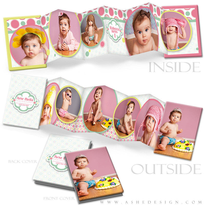 Photo Book Design Template (2.5x3.5 Wallet Accordion) - Bubble Gum