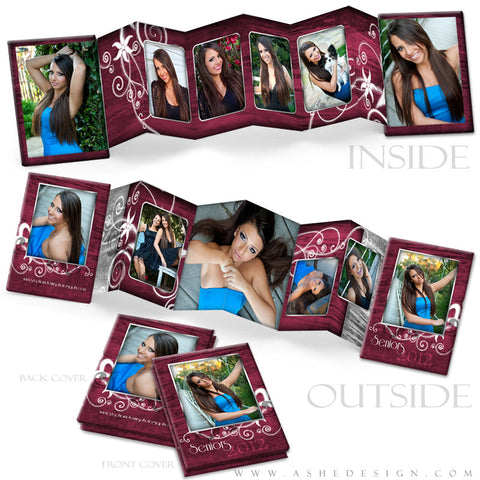 Photo Book Design Template (2.5x3.5 Wallet Accordion) - Steel Magnolia