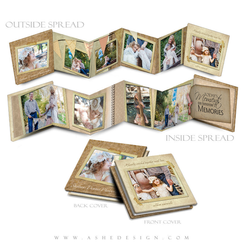 Photo Book Design Template (3x3 Accordion Mini) - A Stitch in Time