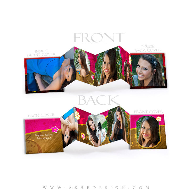 Photo Book Design Template (3x3 Accordion Mini) - Chocolate Raspberry Swirl