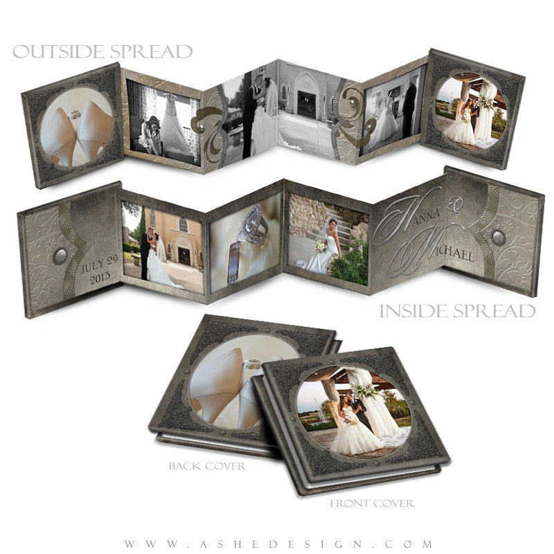 Photo Book Design Template (3x3 Accordion Mini) - Embossed