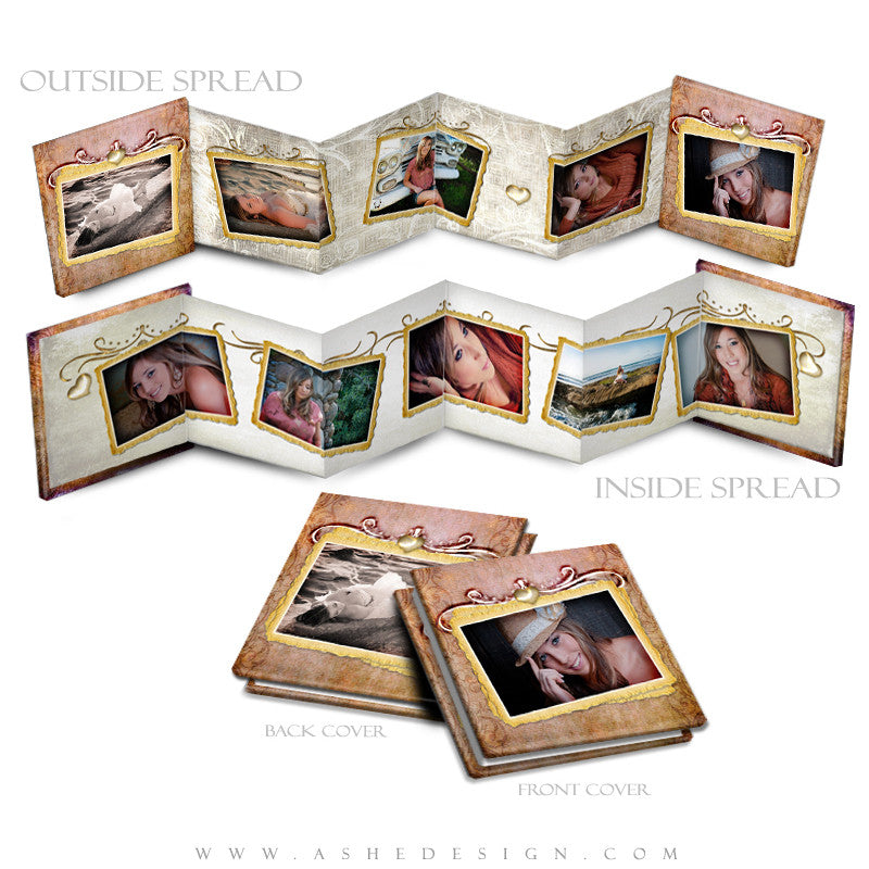Photo Book Design Template (3x3 Accordion Mini) - Fleur De Lis