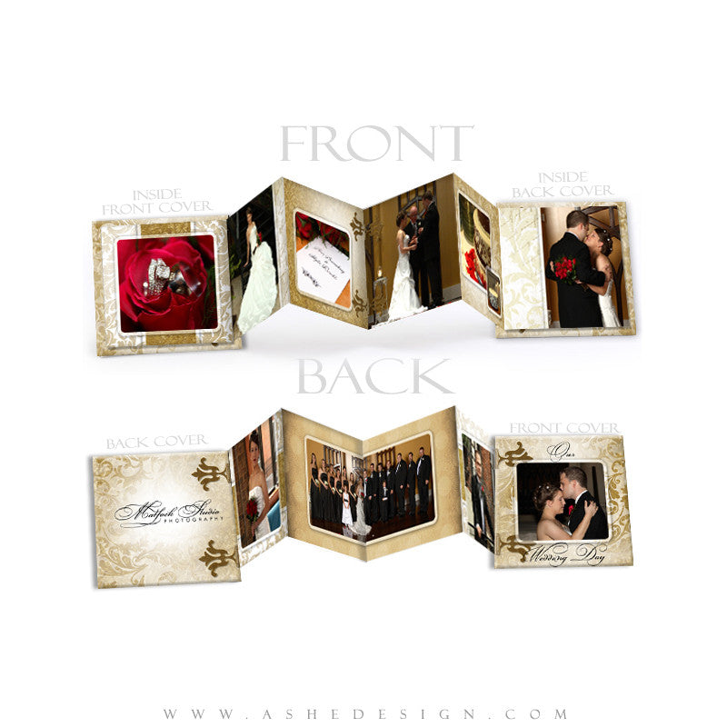 Photo Book Design Template (3x3 Accordion Mini) - Gold Leaf
