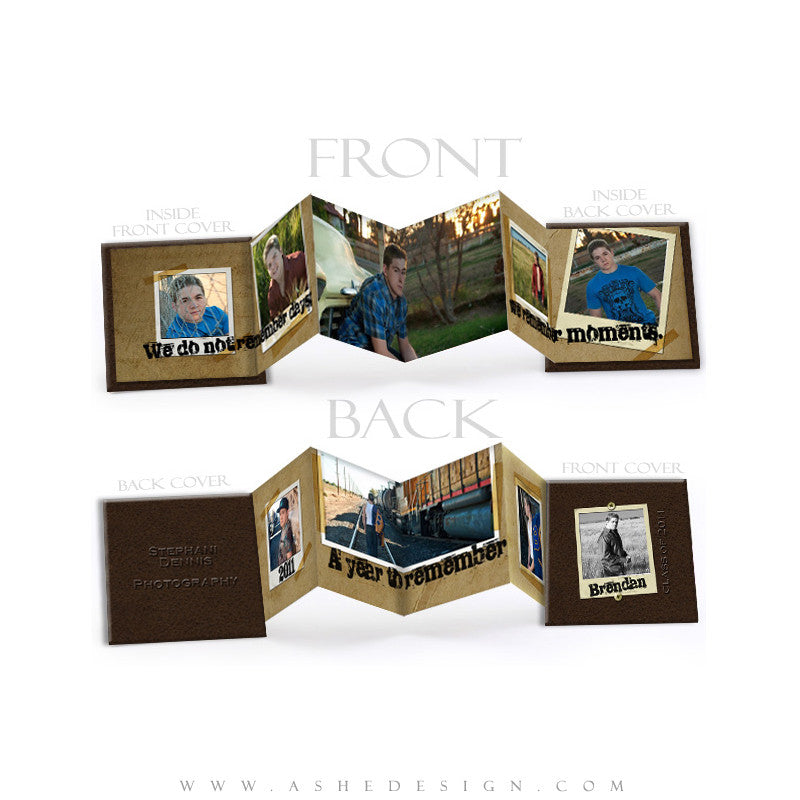 Photo Book Design Template (3x3 Accordion Mini) - Leather Bound