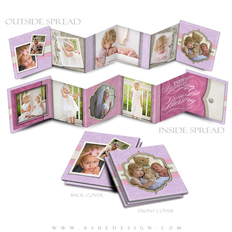 Photo Book Template (3x3 Accordion Mini) - Pretty Pastel