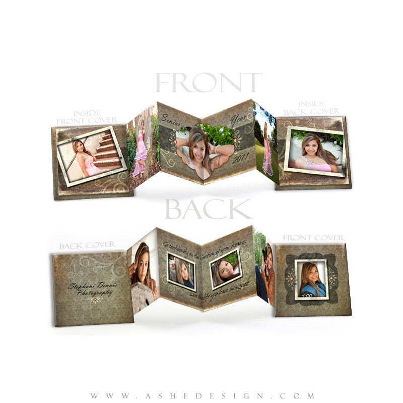 Photo Book Design Template (3x3 Accordion Mini) - Shabby Chic