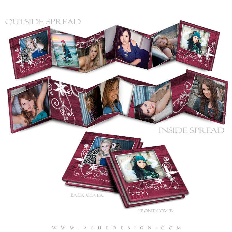 Photo Book Design Template (3x3 Accordion Mini) - Steel Magnolia