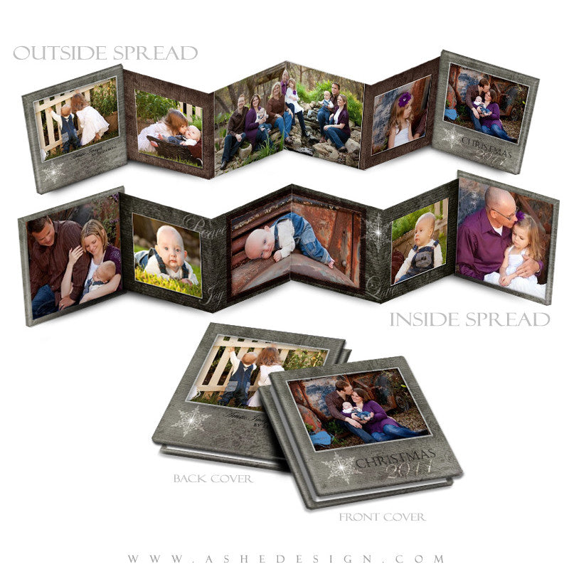 Photo Book Design Template (3x3 Accordion Mini) - Yule Tide