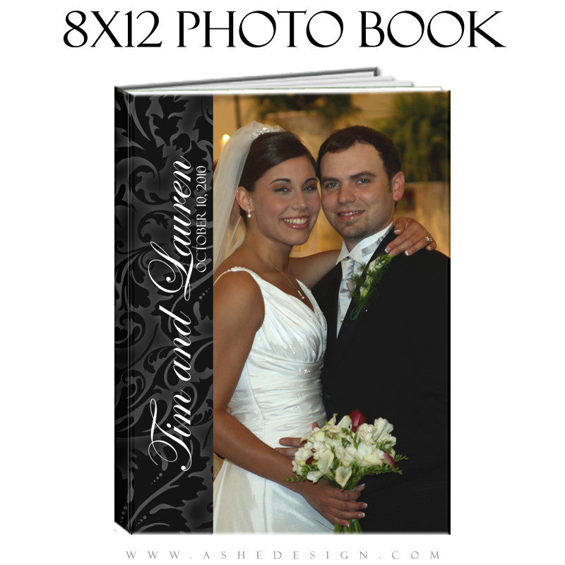 Photo Book Design Template (8x12) - Classic Black & White