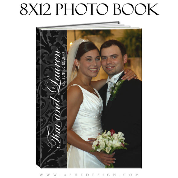 Photo Book Design Template (8x12) - Classic Black & White