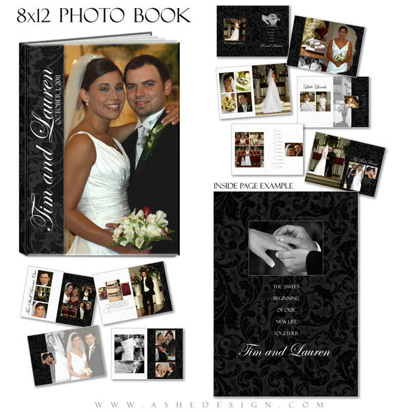Photo Book Design Template (8x12) - Classic Black & White