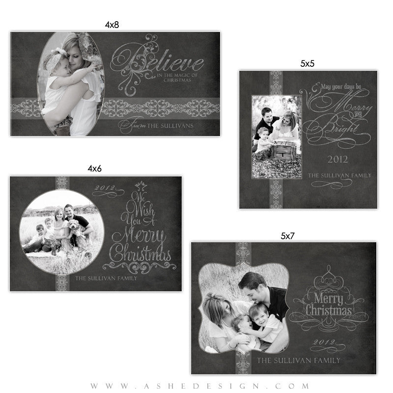 Photo Card Design Set - Chalkboard (Holiday)