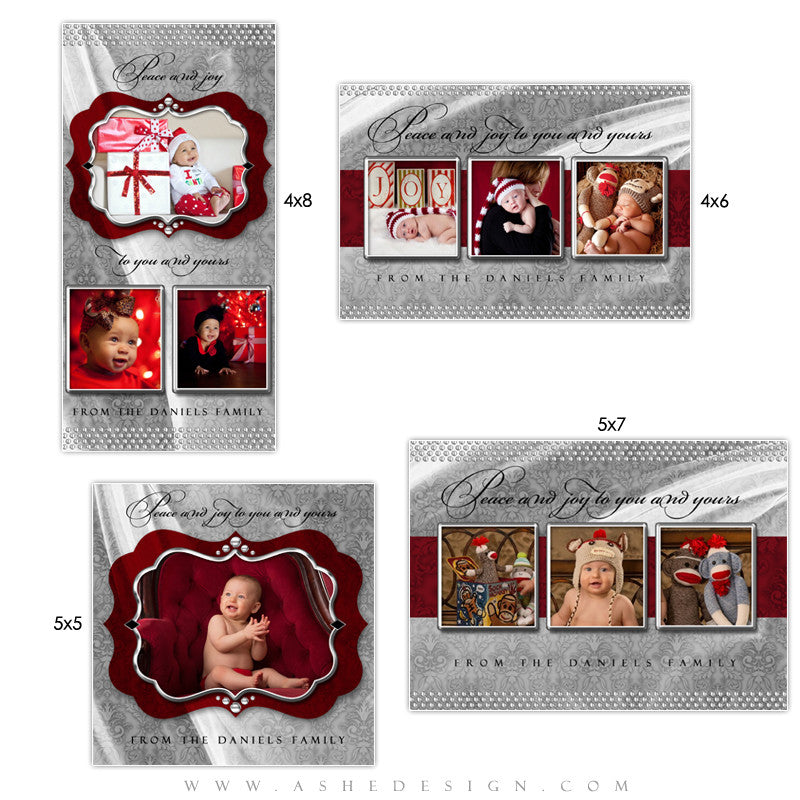 Christmas Photo Card Set - Christmas Bling