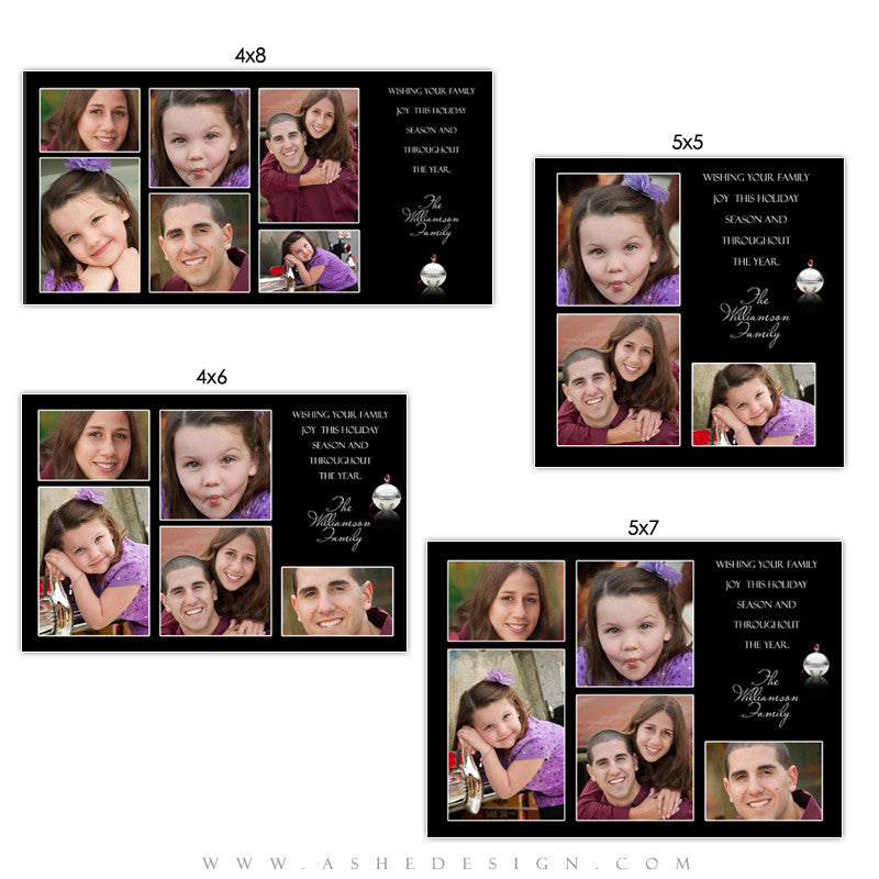 Photo Card Design Set - Jingle Bell Black