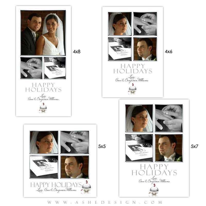 Christmas Photo Card Set - Jingle Bell White