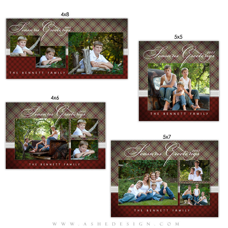 Christmas Photo Card Set - Perfectly Plaid